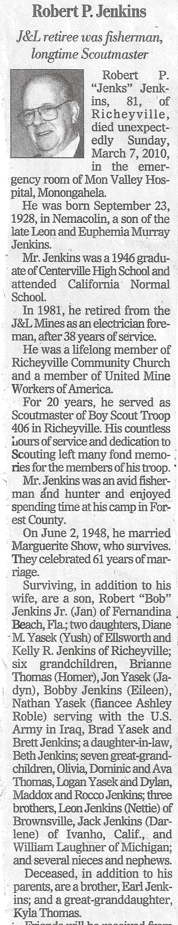 Robert P. Jenkins obit